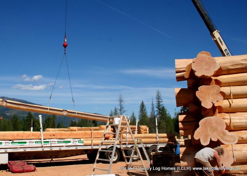 Custom Log and Timber Frame Homes During Construction
