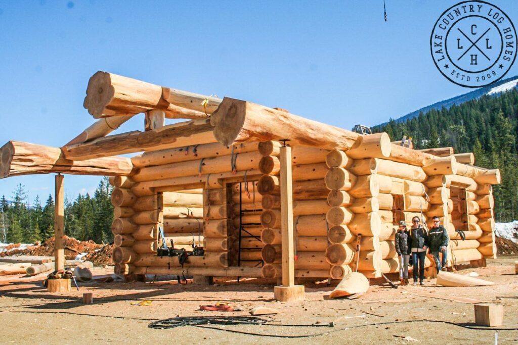 Hand Crafted Western Red Cedar Log Cabin Home Constructed at Our Yard in British Columba for delivery to Alberta