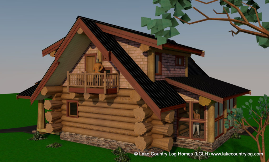 Lake Country Log Homes Tettegouche Western Red Cedar Rendering