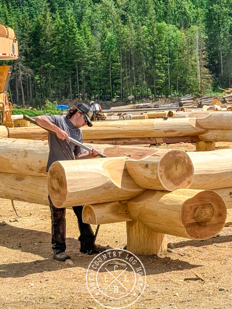 Custom Log and Timber Frame Homes During Construction
